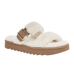 UGG koolaburra by Ugg Women's Furr-Ah Slipper Sandals Natural‎ Size 10 NIB
